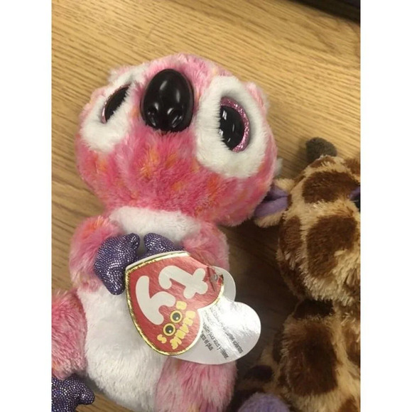 Lot Of 4 Ty Beanie Boos Kacey, Safari, Peanut, Oscar - Picture 2 of 9